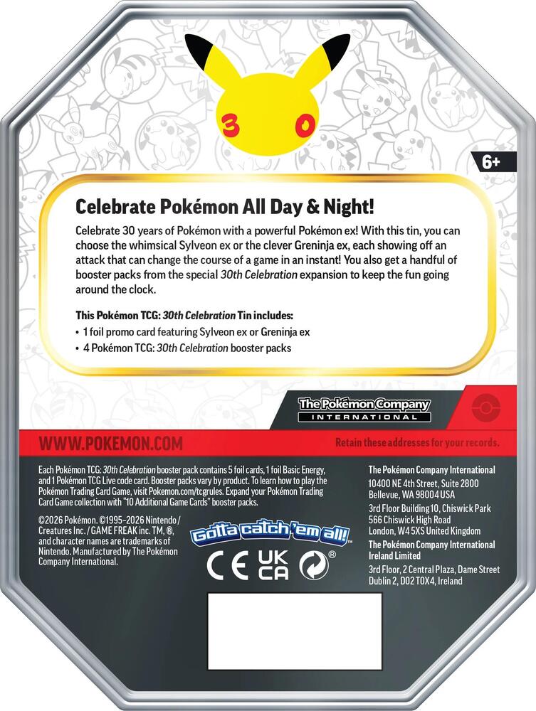 Pokémon TCG: 30th Celebration Sylveon ex Tin