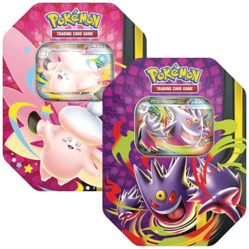 Pokémon Mega Moonlit ex Tin (Gengar + Clefable)