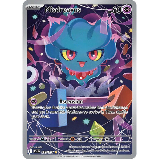 Misdreavus 233/217 Illustration Rare Pokémon card from Ascended Heroes, Near Mint – Card Legends South Africa