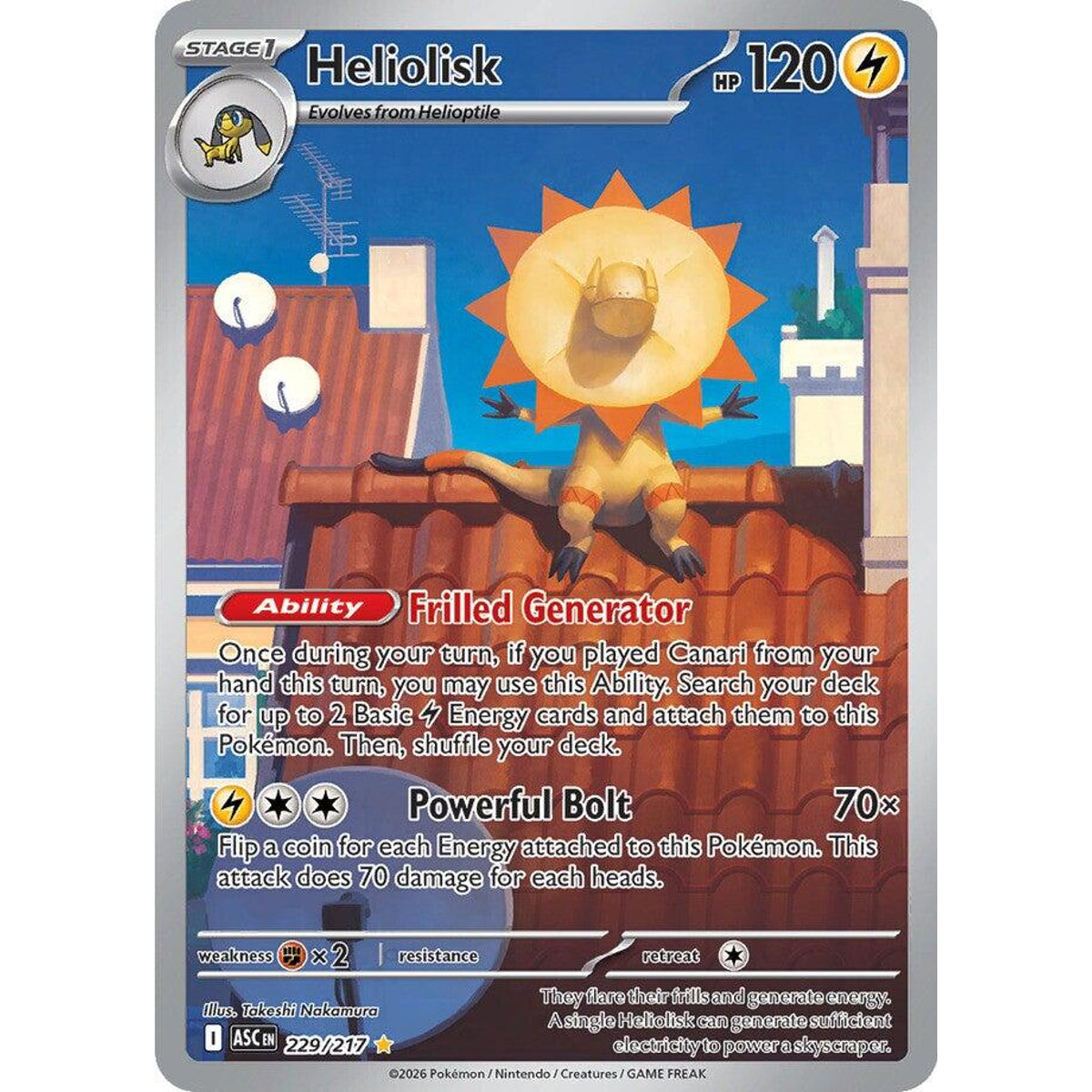 Heliolisk 229/217 Illustration Rare Pokémon card from Ascended Heroes, Near Mint – Card Legends South Africa