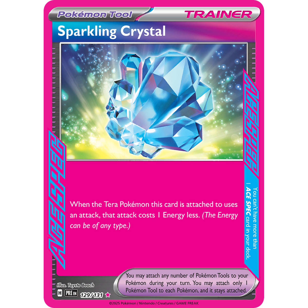 Sparkling Crystal 129/131 ACE SPEC Pokémon card from Prismatic Evolutions, Near Mint – Card Legends