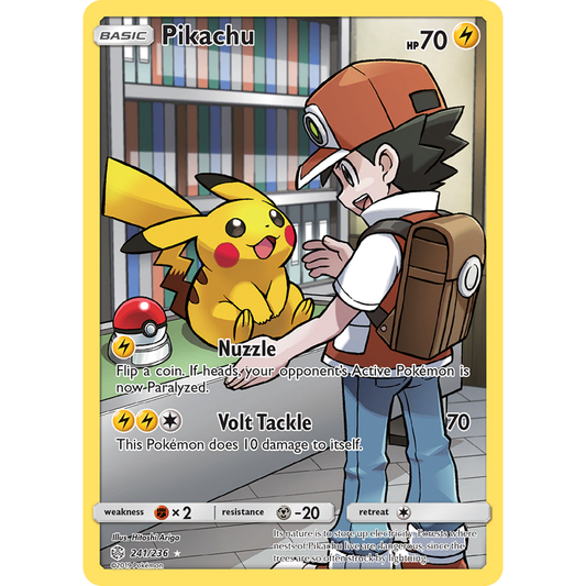 Pikachu 241/236 secret rare Pokémon card from Cosmic Eclipse, Near Mint – Card Legends South Africa